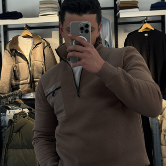 CEP DETAYLI YARIM FERMUAR SWEATSHIRT 