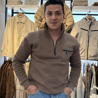 CEP DETAYLI YARIM FERMUAR SWEATSHIRT 