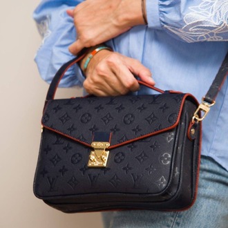 LOUIS VUITTON Hakiki Deri tasarım paslanmaz çelik aksesuarlı toz torbalı