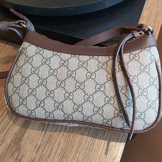 GUCCİ Dokuma kumaş paslanmaz çelik aksesuarlar ile tasarlanmış kol çantası