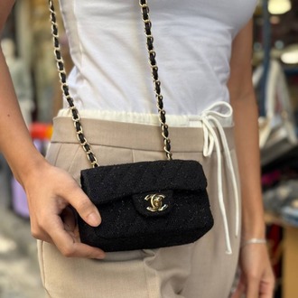 CHANEL İthal kumaş paslanmaz çelik aksesuarlı tasarım çanta