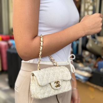 CHANEL İthal kumaş paslanmaz çelik aksesuarlı tasarım çanta