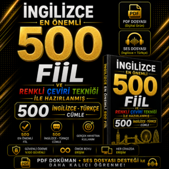 İngilizce En Önemli 500 Fiil | Renkli Çeviri Tekniği