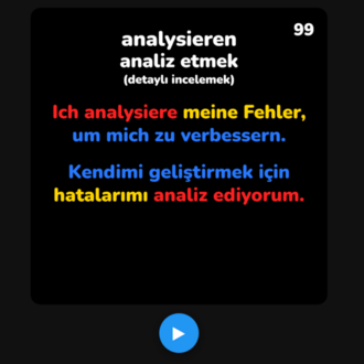 Almanca En Önemli 100 Fiil | Renkli Çeviri Tekniği