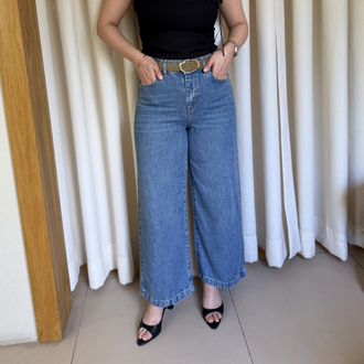 Mavi Kemerli Culotte Jean 