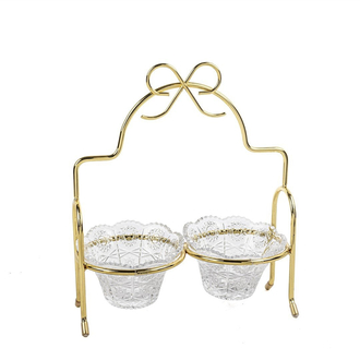 Mikasa moor gold Fİyonk Kulplu 2li Çerezlik Standı 24x29cm