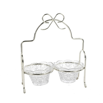 Mikasa moor Sİlver Fİyonk Kulplu 2li Çerezlik Standı 24x29cm