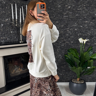 Leopar desenli sweat