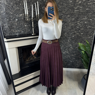 Süet bordo etek❤️