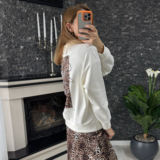 Leopar desenli sweat