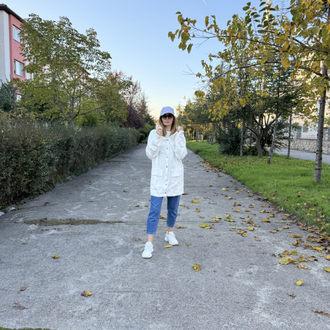 Beyaz kirpi hırka