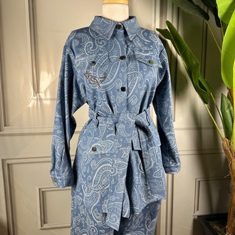 My312 Kolu Taşlı Denim Takım (2 Renk) 
