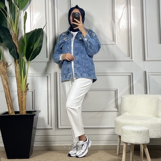 my312 (3renk) omzu taşlı Jean ceket
