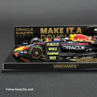 1:43 Redbull Oracle RB18 2022 Formula1 Dünya Şampiyonu Verstappen Özel Üretim