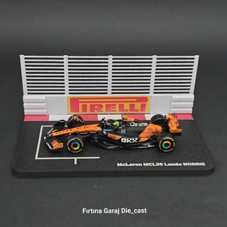 1:43 Lando Noris 2025 Dünya Şampiyonu Grid Diziliş Dioraması Pilotlu Model