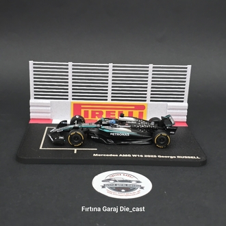 1:43 George Russell 2025 Grid Diziliş Dioraması Pilotlu Model