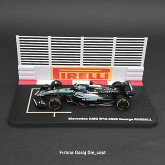 1:43 George Russell 2025 Grid Diziliş Dioraması Pilotlu Model
