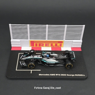 1:43 George Russell 2025 Grid Diziliş Dioraması Pilotlu Model