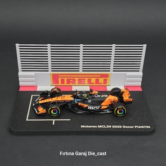 1:43 Oscar Piastri 2025 Grid Diziliş Dioraması Pilotlu Model 