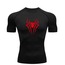 Spider-Man Siyah Kısa Kollu Compression T-Shirt(Kırmızı logo)