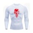 Punisher Beyaz Uzun Kollu Compression T-Shirt(Kırmızı logo)