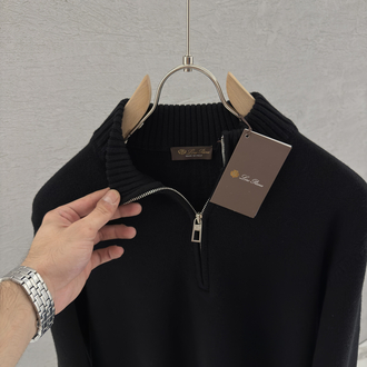 LORO PIANA Premium Half Zip (Siyah)