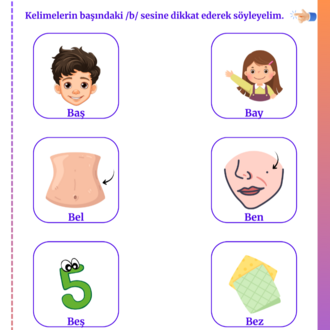 P-B-M Sesleri Ses Farkındalığı ve Üretim Etkinlik Kitabı