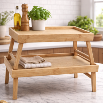 Doğal Bambu Sehpa (Tekli) – Minimal Yan Sehpa, Dekoratif Mini Masa, Salon ve Balkon İçin