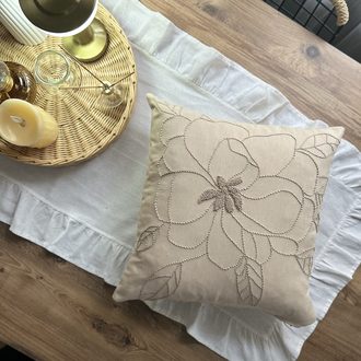 Çiçek desen kırlent kılıfı