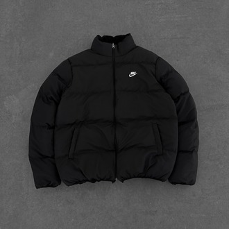 Nakışlı Çift Taraflı Oversize Kürklü Mont (Siyah / Beyaz)