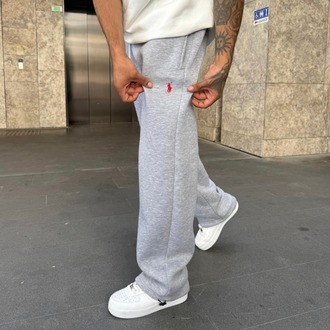 Nakışlı Üç İplik Şardonlu Baggy Eşofman Altı