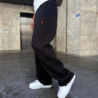 Nakışlı Üç İplik Şardonlu Baggy Eşofman Altı