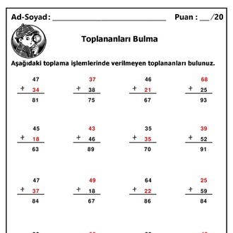 10 adet 2.Sınıf Toplananları Bulma İşlemleri - Hemen İndirilebilir