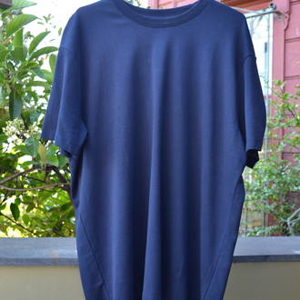 Massimo Dutti Oversize Basic Tişört Lacivert | Premium Günlük Şıklık