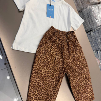 La’ciel Paris Leopar Balon Jeans ve Oversize Basıc Tshırt