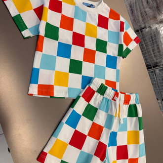 La’ciel Paris Unisex Renkli Damalı Takım