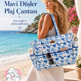 Mavi Düşler Plaj Çantası