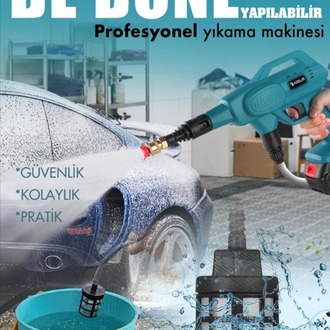 Assur 21V Kömürsüz Motor Yüksek Basınçlı Akülü Oto Araba Yıkama Makinesi Şarjlı