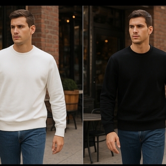 2 li beyzing sweatshirt ekru ve siyah 