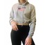 Gri  Baskılı Kapüşonlu Içi Pamuklu Crop Sweatshirt