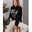 Ucla Baskılı Siyah Kapüşonlu Sweatshirt