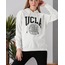 Ucla Baskılı Beyaz Kapüşonlu Sweatshirt