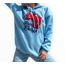 Mavi Ng Baskılı Kapüşonlu Kolej Sweatshirt