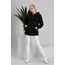 Basic Siyah Kapüşonlu Hırka Sweatshirt