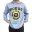 Mavi Michigan Baskılı Kapüşonlu Kolej Sweatshirt