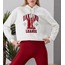 Beyaz Oakland Baskılı Kapüşonlu Kolej Sweatshirt