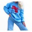 Mavi Ng Baskılı Kapüşonlu Kolej Sweatshirt