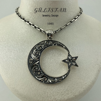 “Gülistan” Ay Yıldız Kolye