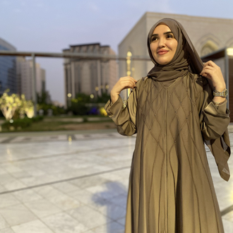 Zümrüt abaya Vizon