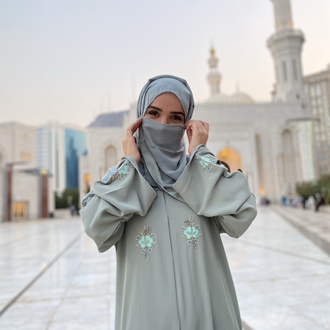 Mavi Dubai abaya şal takım